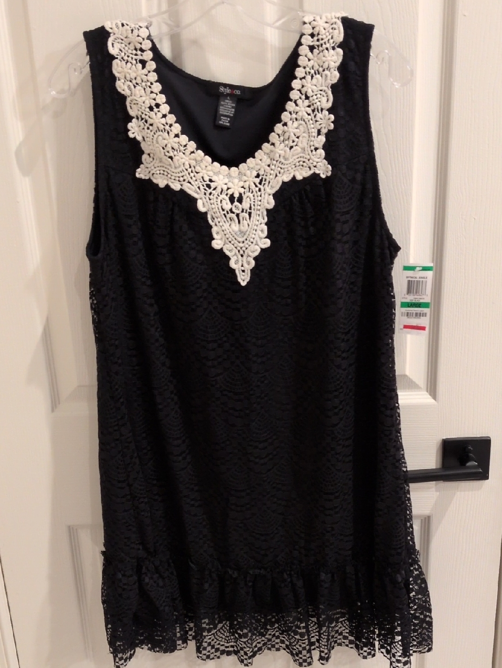 NWT Style & Co. Black And White Lace Dress Size Large